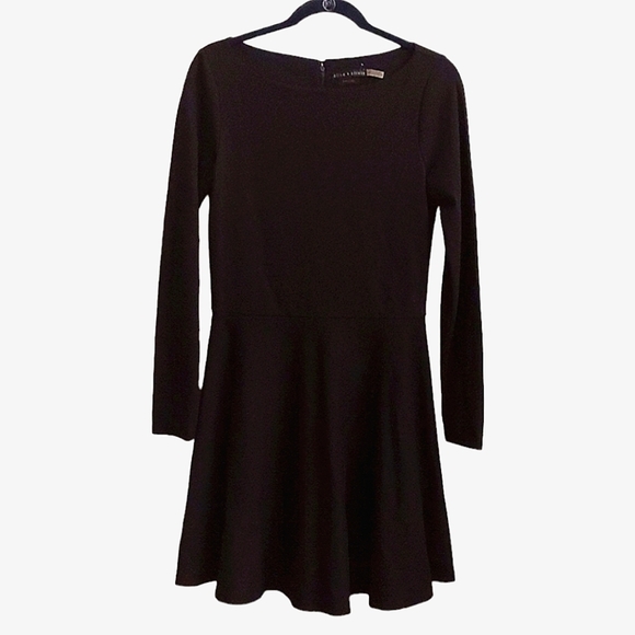 Alice + Olivia Dresses & Skirts - ALICE + OLIVIA Employed Black Fit and Flare Long Sleeve Bateau Neckline Dress …